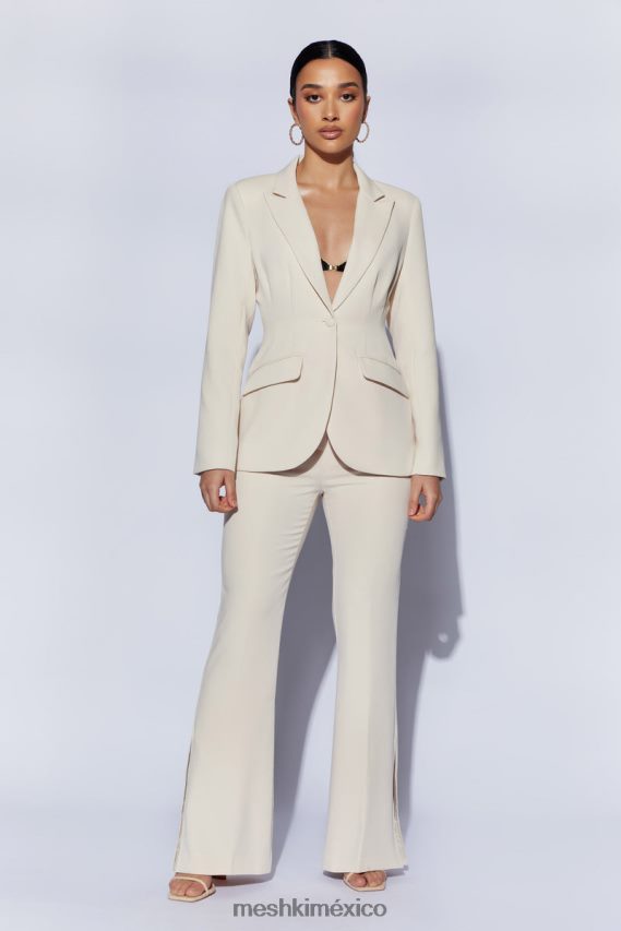 Meshki blazer Helda ajustado con cintura ceñida crema ropa H48F8H1651