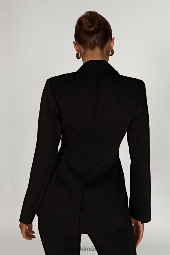 Meshki blazer Helda ajustado con cintura ceñida negro ropa H48F8H1622