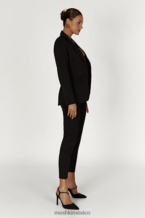 Meshki blazer Helda ajustado con cintura ceñida negro ropa H48F8H1622