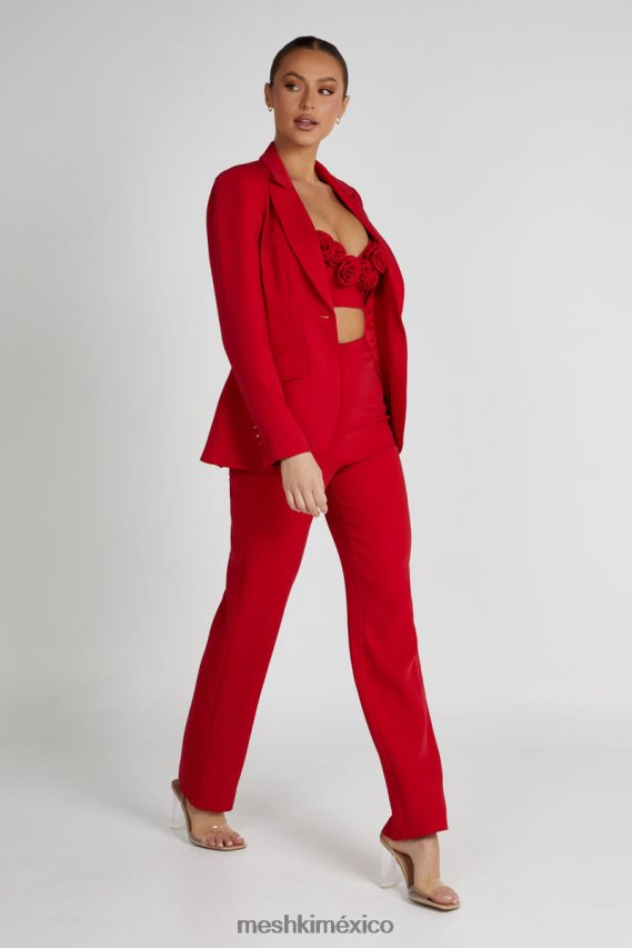 Meshki blazer Helda ajustado con cintura ceñida rojo ropa H48F8H1620
