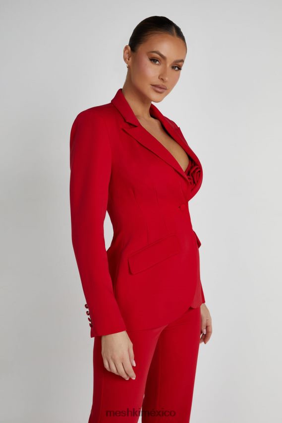 Meshki blazer Helda ajustado con cintura ceñida rojo ropa H48F8H1620