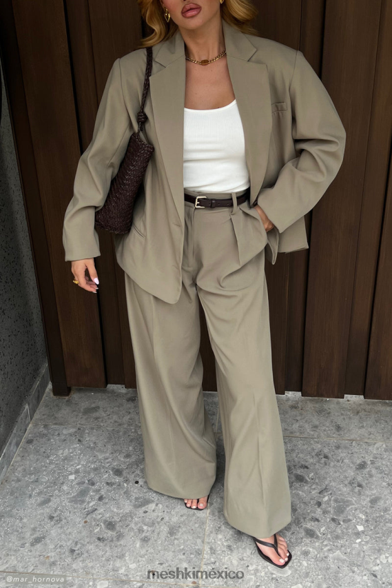 Meshki blazer extragrande simone aceituna ropa H48F8H1637