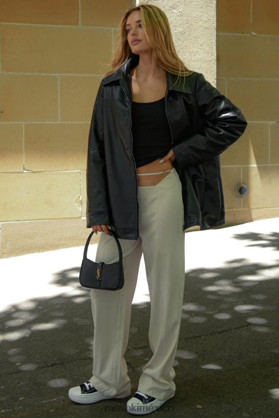 Meshki chaqueta de aviador savannah de piel sintética negro ropa H48F8H1648