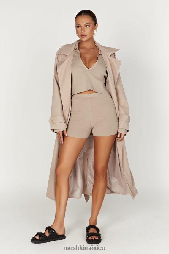 Meshki suéter de punto con cuello Lennox gris pardo ropa H48F8H893