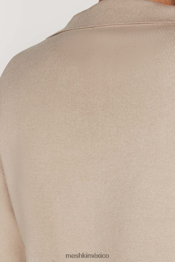 Meshki suéter de punto con cuello Lennox gris pardo ropa H48F8H893