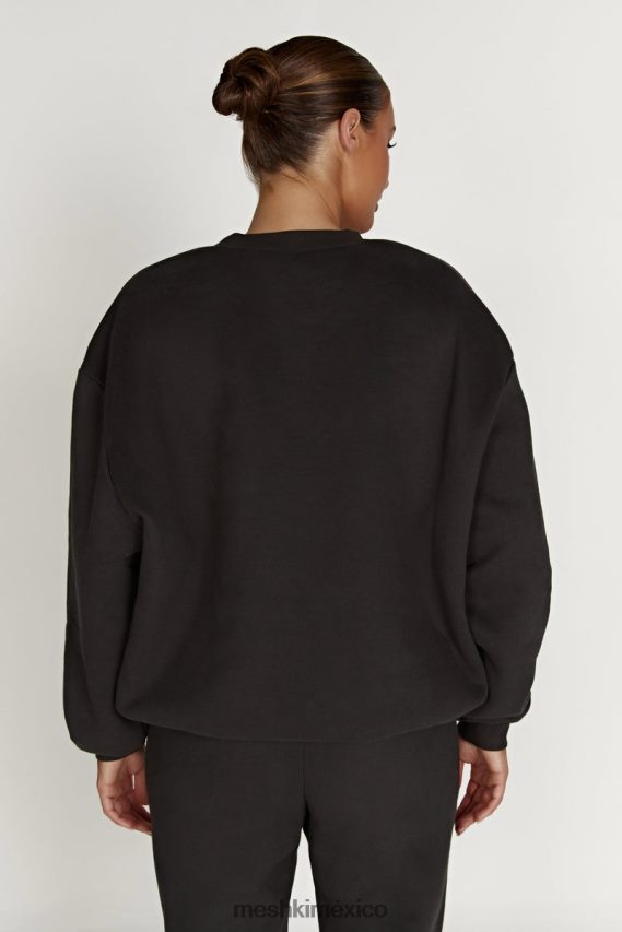 Meshki suéter oversize con cuello redondo Phoenix anochecer negro ropa H48F8H809
