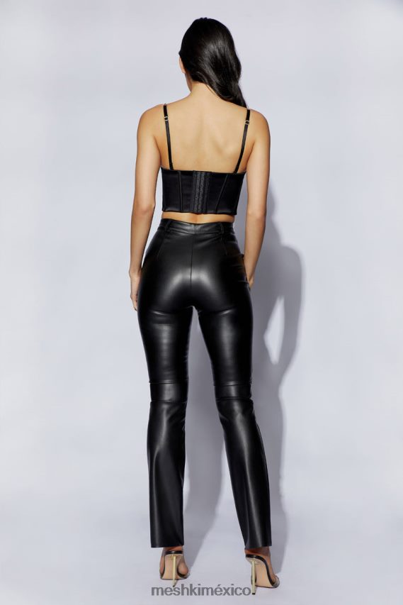 Meshki alexina corpiño con corsé y correa de cadena negro ropa H48F8H1107