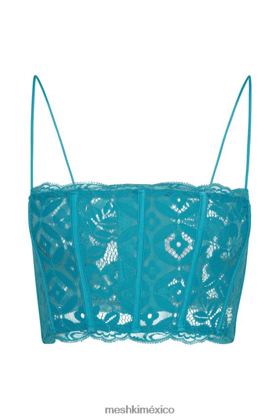 Meshki corpiño de encaje festoneado bellamy aguamarina ropa H48F8H1043