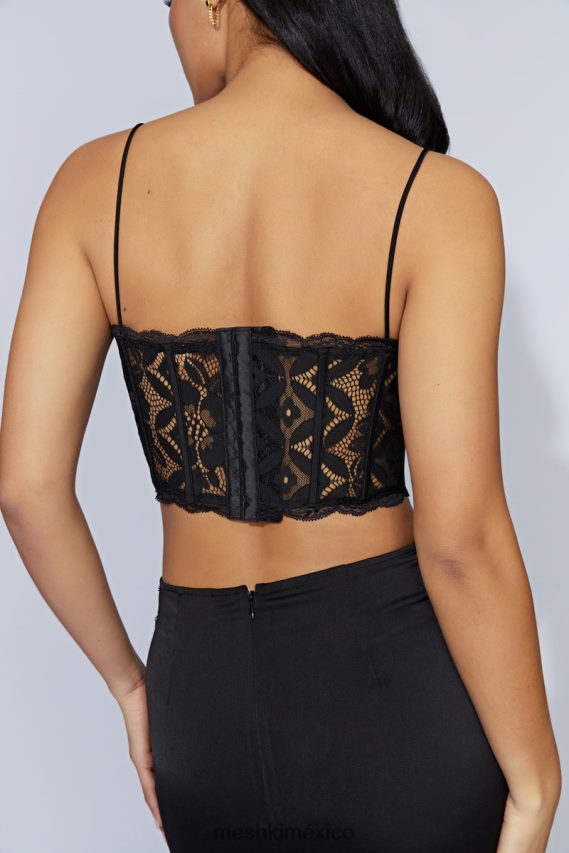 Meshki corpiño de encaje festoneado bellamy negro ropa H48F8H1016