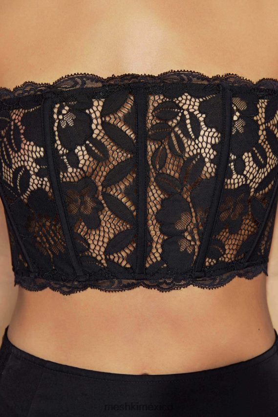 Meshki corpiño de encaje festoneado bellamy negro ropa H48F8H1016
