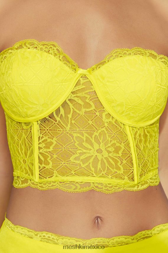 Meshki corsé de encaje alessandra verde fresco ropa H48F8H1071