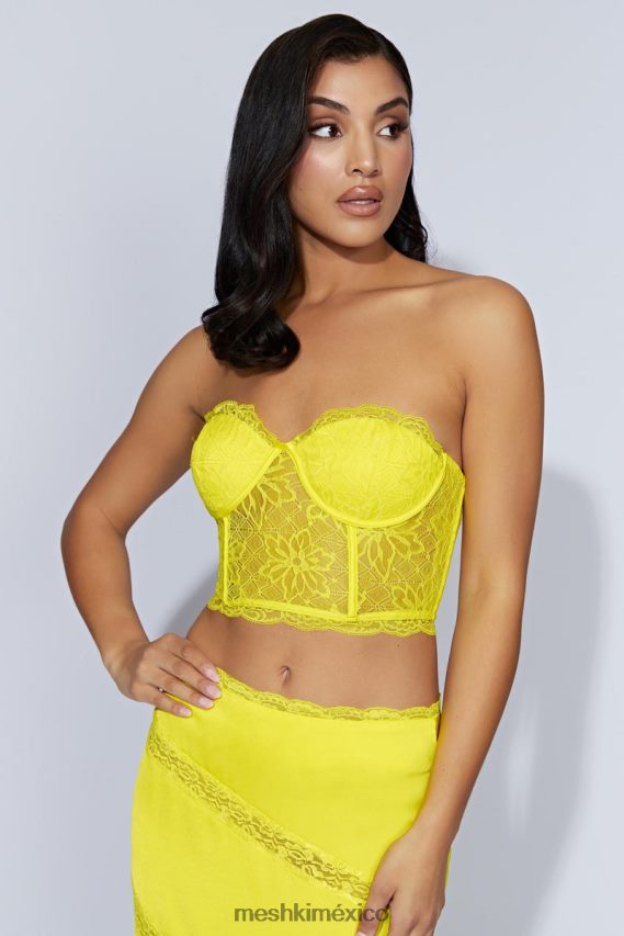 Meshki corsé de encaje alessandra verde fresco ropa H48F8H1071