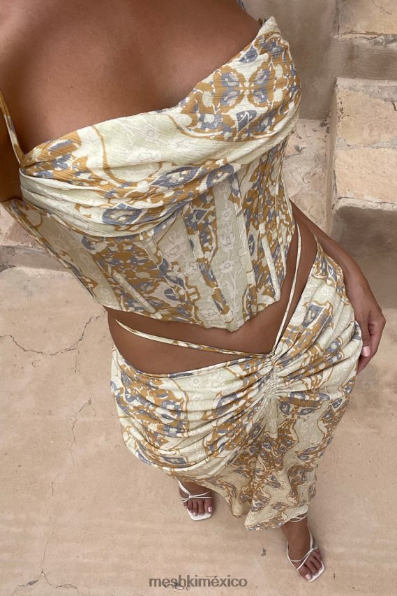 Meshki top corsé cyra impresión persa ropa H48F8H972