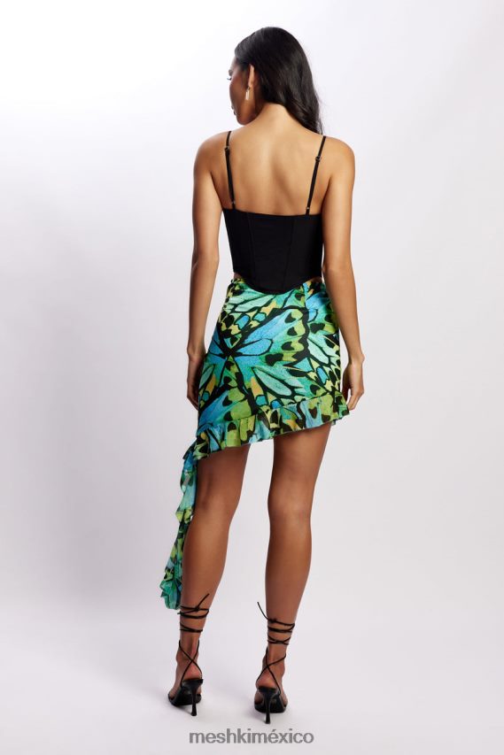 Meshki top estilo corsé largo Janice negro ropa H48F8H1051