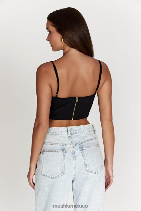 Meshki top tipo corsé con aros maggie negro ropa H48F8H1096