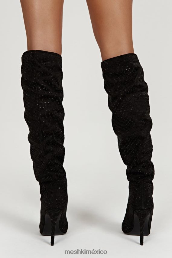 Meshki botas jenner con tacón alto y diamantes negro calzado H48F8H1669