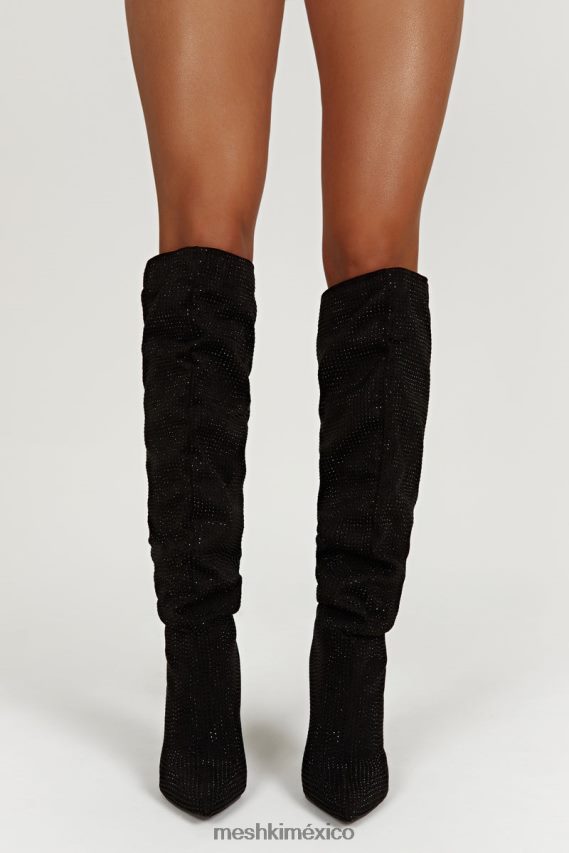 Meshki botas jenner con tacón alto y diamantes negro calzado H48F8H1669