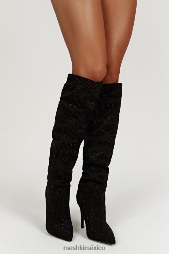 Meshki botas jenner con tacón alto y diamantes negro calzado H48F8H1669