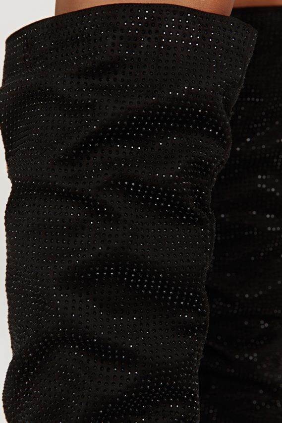 Meshki botas jenner con tacón alto y diamantes negro calzado H48F8H1669