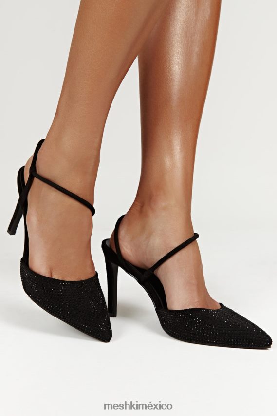 Meshki tacones cerrados carter con diamantes negro calzado H48F8H1676