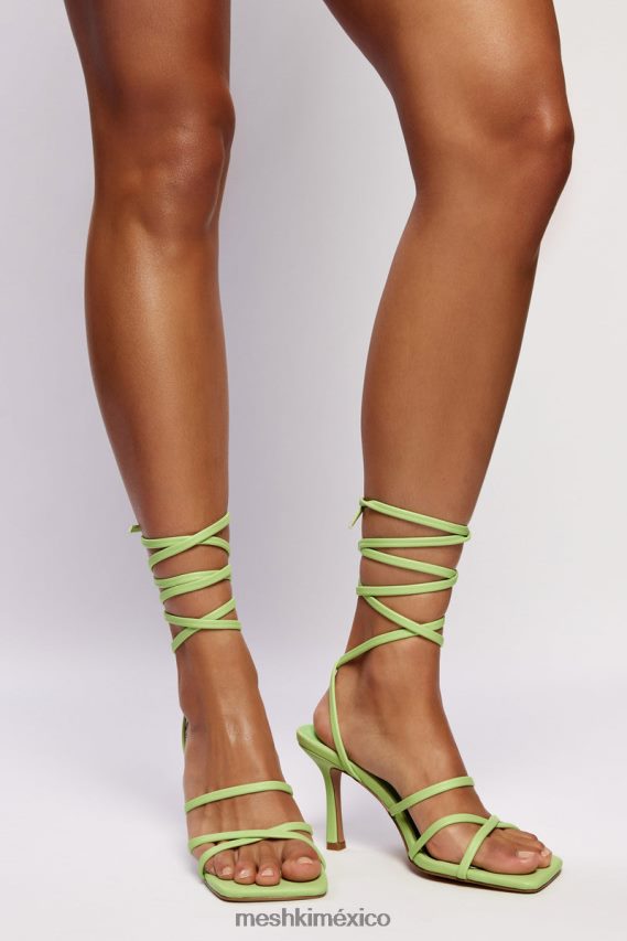 Meshki tacones envolventes de piel sintética milly verde lima calzado H48F8H1689