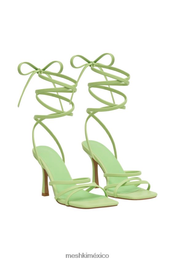 Meshki tacones envolventes de piel sintética milly verde lima calzado H48F8H1689